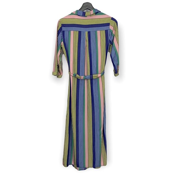 Boden Katina Striped Multicolor Maxi Button Up Shirt Dress Size 4P - Picture 4 of 14